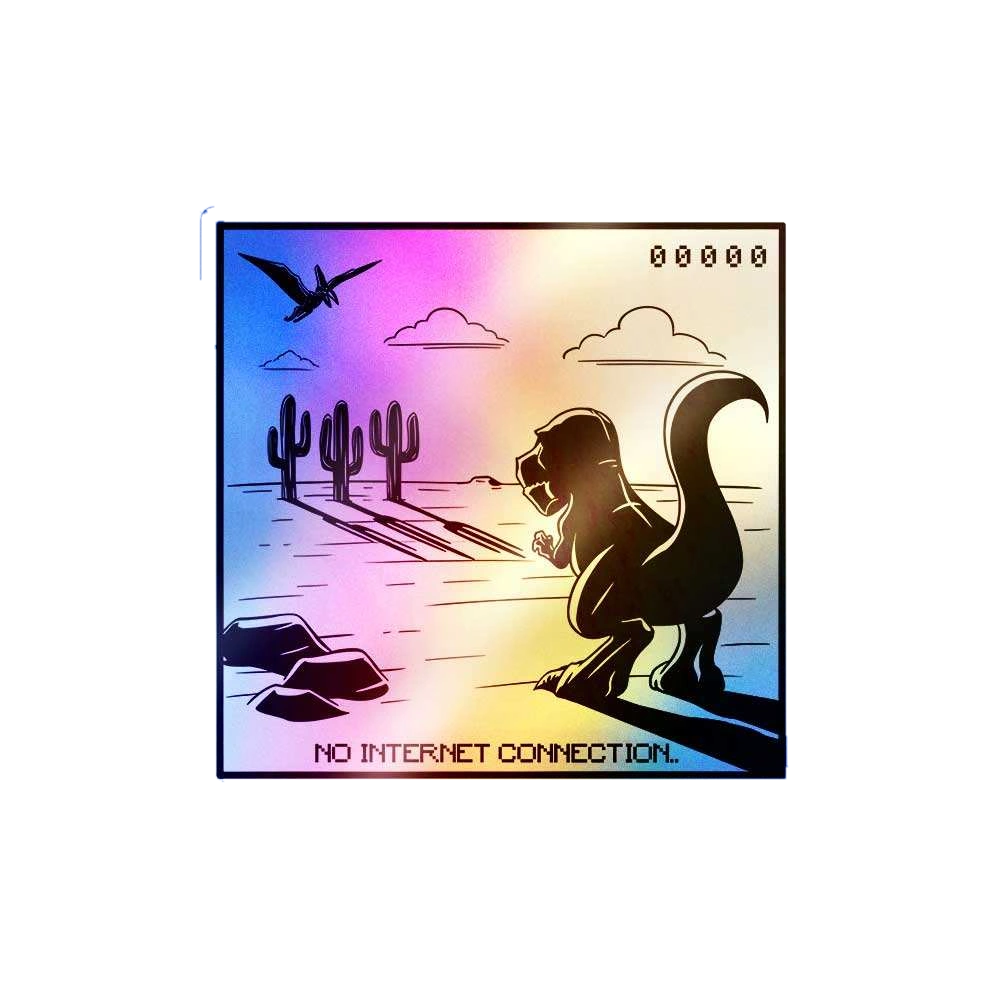 No Internet Connection Holographic Sticker